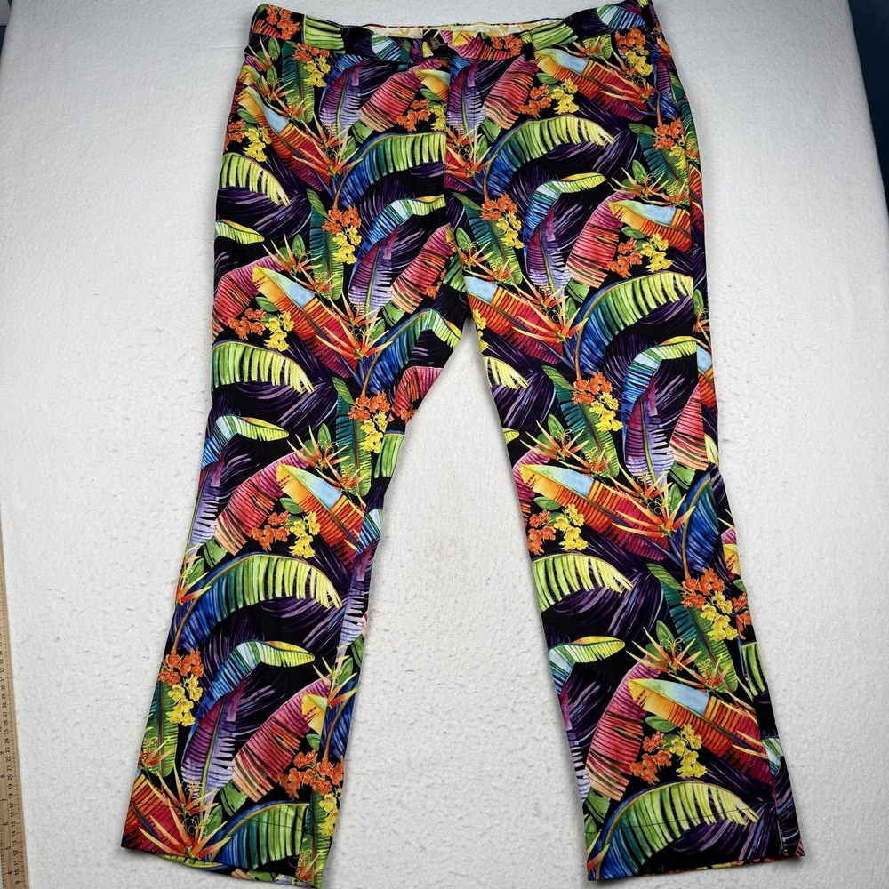 Loudmouth Pants Mens 46x32 Multicolor Tropical Floral Chino Golf Party Beach